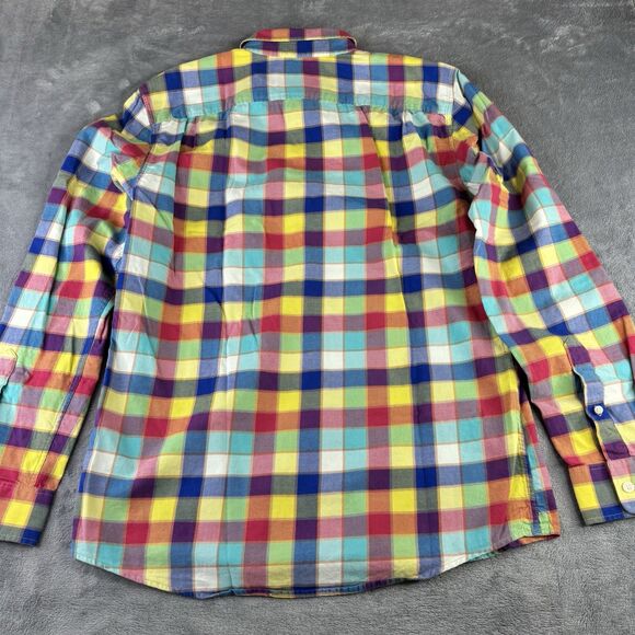 Jack Wills Shirt Mens Medium Multicolor Plaid England Long Sleeve Button Up Logo - Picture 3 of 13